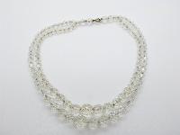 Vintage 30s Stunning Quality Two Row Crystal Glass Faceted Bead Necklace 47cms