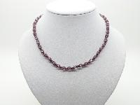 Vintage 30s Style Pretty Purple Glass Faceted Bead Necklace 43cms