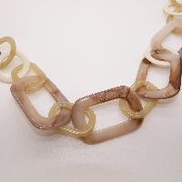 Unusual asymmetric LONG Cream and Brown Necklace
