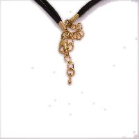 Pretty Nude Peach Coloured Flower Necklace with Glass Bead Dropper Necklace