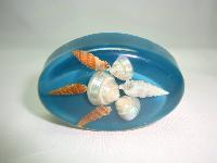 Vintage 1950s Large Quirky Sea Foam Green Lucite Shells Brooch 