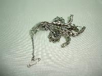 Vintage 1950s Aurora Borealis Rhinestone Diamante Flower Spray Brooch 