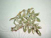 1960s Signed Exquisite Leaf Series Mountain Ash Leaf and Berry Brooch