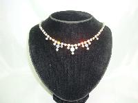 Vintage 50s Pretty Carnival AB Diamante Drop Necklace