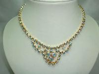 1950s Gorgeous Carnival AB Diamante Cascade Necklace