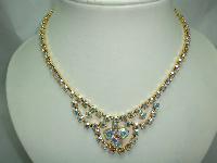 1950s Gorgeous Carnival AB Diamante Cascade Necklace
