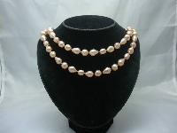 Vintage 50s Pink Baroque Faux Pearl Bead Necklace WOW