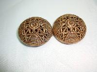 Art Nouveau Czech Gold Metal Ornate Domed Buckle