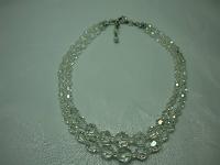 Vintage 50s Fab 2 Row AB Crystal Glass Bead Necklace