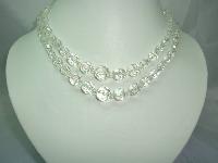 Vintage 50s Fab 2 Row AB Crystal Glass Bead Necklace