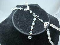 1950s 2 Row Sparkling AB Crystal Glass Bead Necklace