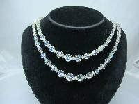 1950s 2 Row Sparkling AB Crystal Glass Bead Necklace