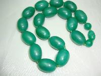 1950s Chunky Green Marble Effect Lucite Bead Necklace