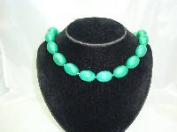1950s Chunky Green Marble Effect Lucite Bead Necklace