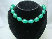 1950s Chunky Green Marble Effect Lucite Bead Necklace