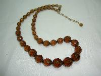 1950s Graduating Smokey Quartz Glass Bead Necklace WOW