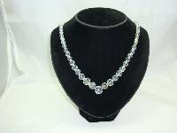1950s Beautiful Faceted Crystal Glass Bead Necklace WOW