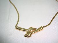 1950s Attwood & Sawyer Diamante Floral Gold Necklace