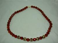 Vintage 50s Quality Long Amber Glass Bead Necklace