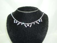 Vintage 1950s Sparkling AB Rhinestone Diamante Drop Necklace Pretty!