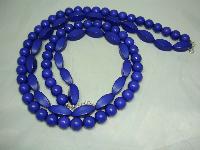 Chunky 1950s Style 2 Row Purple Lucite Bead Necklace 