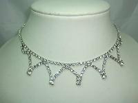 Vintage 50s Quality Sparkling Diamante 5 Drop Necklace