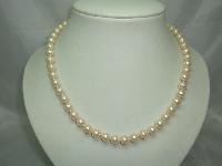 1950s Hand Knotted Simulated Faux Pearl Bead Necklace