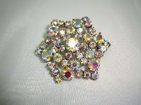 Vintage 50s Sparkling AB Diamante Starburst Brooch