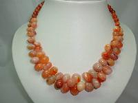 Vintage 50s Carnelian Smooth Bead Garland Drop Necklace