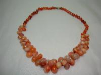 Vintage 50s Carnelian Smooth Bead Garland Drop Necklace