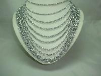 Vintage 50s Fab 9 Row Graduating Silver Chain Necklace
