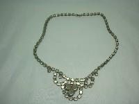 1950s Sparkling Green AB Diamante Cascade Drop Necklace