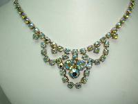 1950s Sparkling Green AB Diamante Cascade Drop Necklace