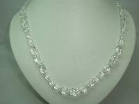 Vintage 50s Long Sparkling Crystal Glass Bead Necklace 