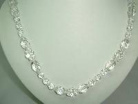 Vintage 50s Long Sparkling Crystal Glass Bead Necklace 
