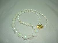 Vintage 50s Graduating White AB Glass Bead Necklace