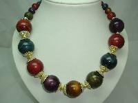 Vintage 70s Chunky Multicoloured Lucite Bead Necklace 
