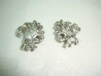 1950s SPHINX Marcasite Floral Bouquet Clip On Earrings