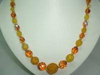 1950s Amber Citrine Crystal Glass Sugar Bead Necklace