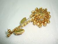 Vintage 50s Stunning Quality Red & AB Diamante Flower Brooch 