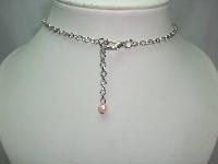 1950s Style Pink Faux Pearl Bead Cluster Drop Necklace