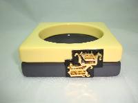 Double Lemon & Grey Square Bangle with Versace Hardware