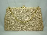 Vintage 50s Cute Gold Lame Sparkle Evening Handbag