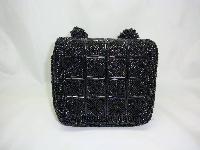 1950s Style Pretty Black Evening Box Style Handbag WOW!