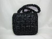 1950s Style Pretty Black Evening Box Style Handbag WOW!