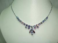 Vintage 30s Sparkling Rhinestone Diamante Drop Necklace
