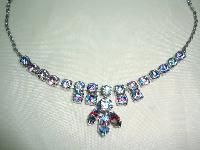Vintage 30s Sparkling Rhinestone Diamante Drop Necklace