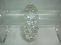 1950s Style Wide Chunky Clear Lucite Faceted Bangle WOW