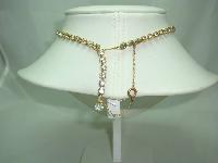 50s Spectacular AB Diamante Black Glass Stone Drop Elaborate Necklace