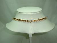 1950s Glamorous Amber Citrine Diamante Cascade Tassel Drop Necklace